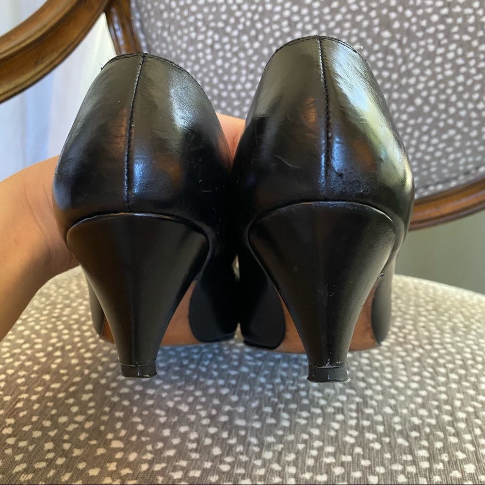 Vintage Black Leather Heel Size 8 - Picture 3 of 6
